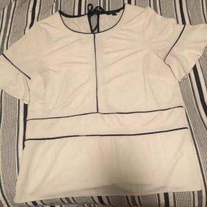 Banana republic XL white and black piped shirt